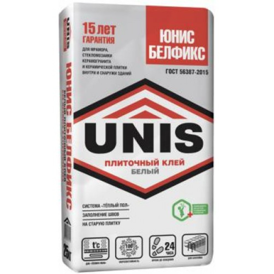 Клей для плитки и камня Unis Белфикс 25 кг